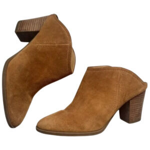 Franco Sarto Women's Brown Suede Denzel Stacked Heel Mules Size 8.5